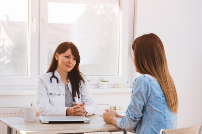 female doctor with her patient in the clinic